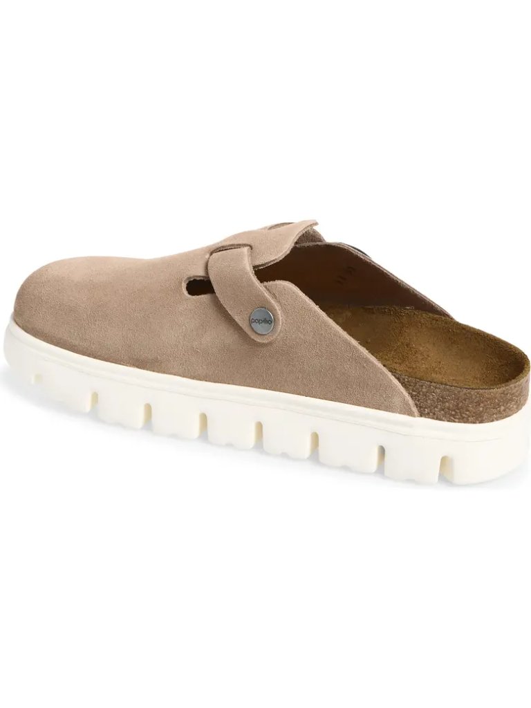 New Birkenstock Boston Chunky Platform Warm Sand Nubuck Clogs 38 Womens 7 — image 2 of 4
